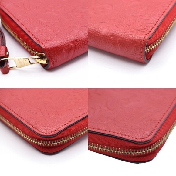 LOUIS VUITTON Zippy Wallet Long Monogram Empreinte Leather Red - Picture 16 of 16